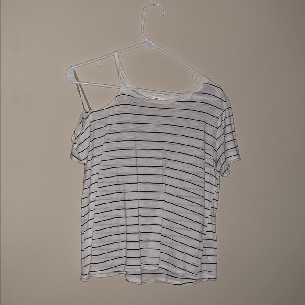 striped one side off the shoulder nordstrom shirt